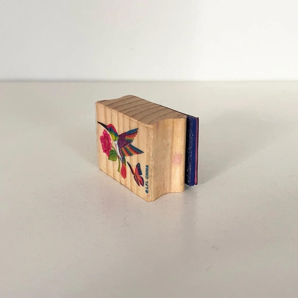 Vintage Lisa Frank hummingbird stamp
